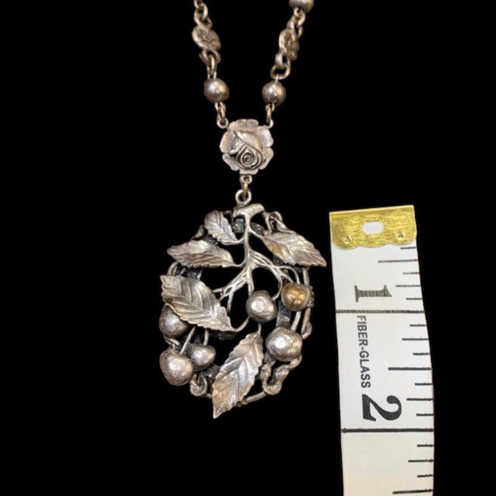 Antique Edwardian, Late Victorian Art Nouveau Aesthetic Movement Floral Necklace - Picture 6 of 7